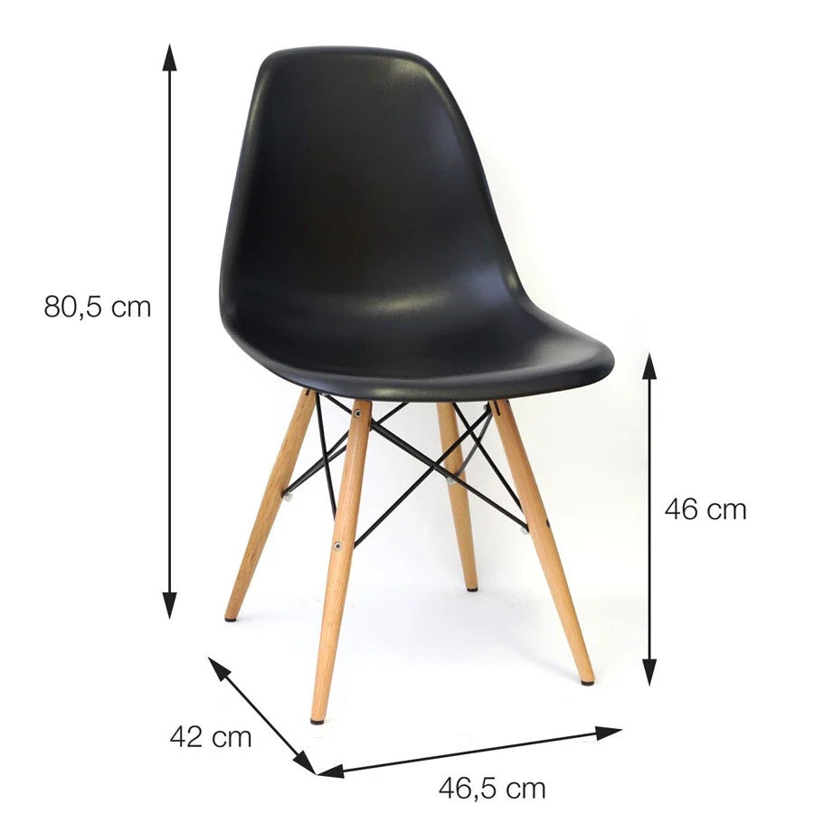 Cadeira Boxbit DKR Eames Polipropileno Base Madeira