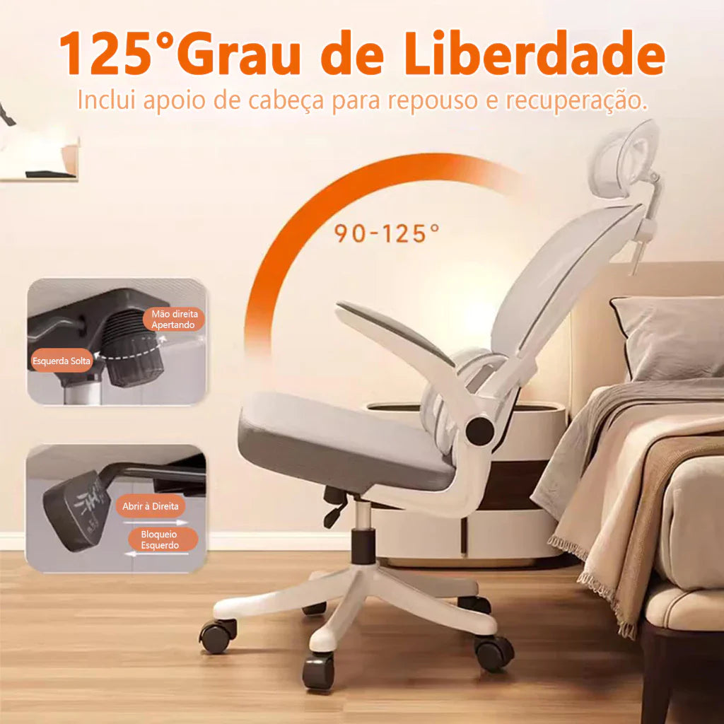 Cadeira Escritório Gamer Estudo Ergonômica Ajustável Apoio Lombar