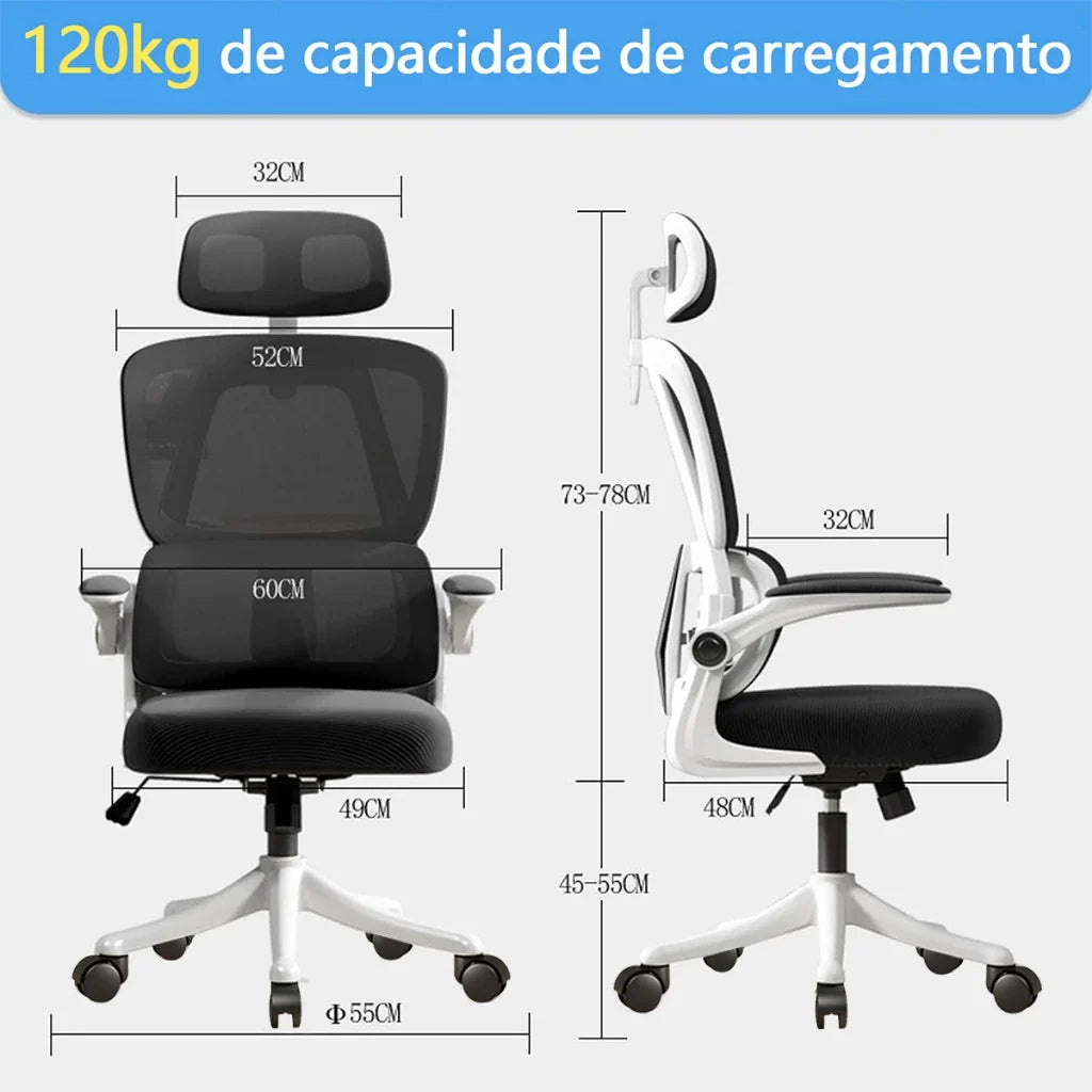 Cadeira Escritório Gamer Estudo Ergonômica Ajustável Apoio Lombar