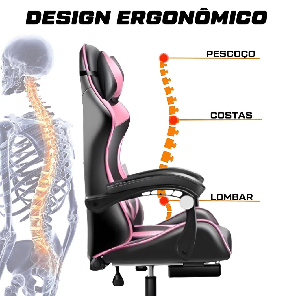 Cadeira Gamer Fortt Trieste Rosa – CGF002-B