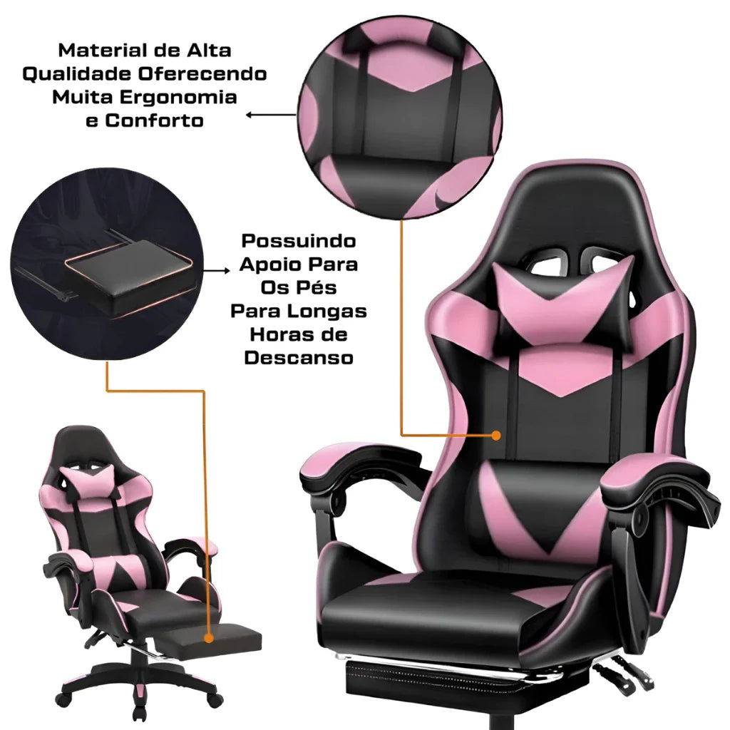 Cadeira Gamer Fortt Trieste Rosa – CGF002-B