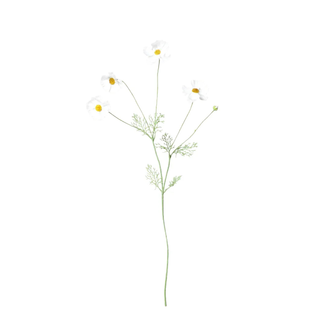 Flor Artificial Cosmos Margarida Silvestre Branca - sem vaso
