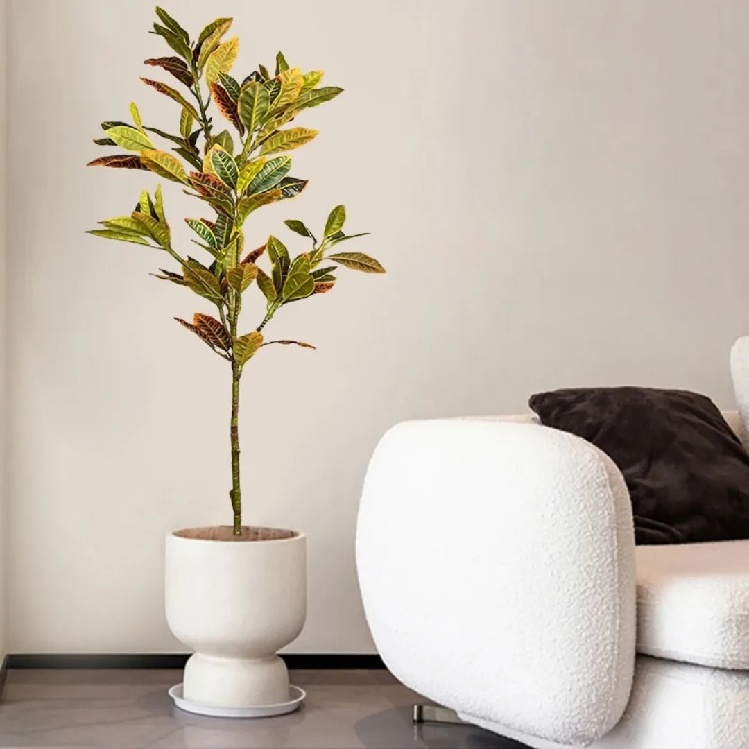 Planta Artificial Ficus com Folhas de Outono para Decoração - sem vaso