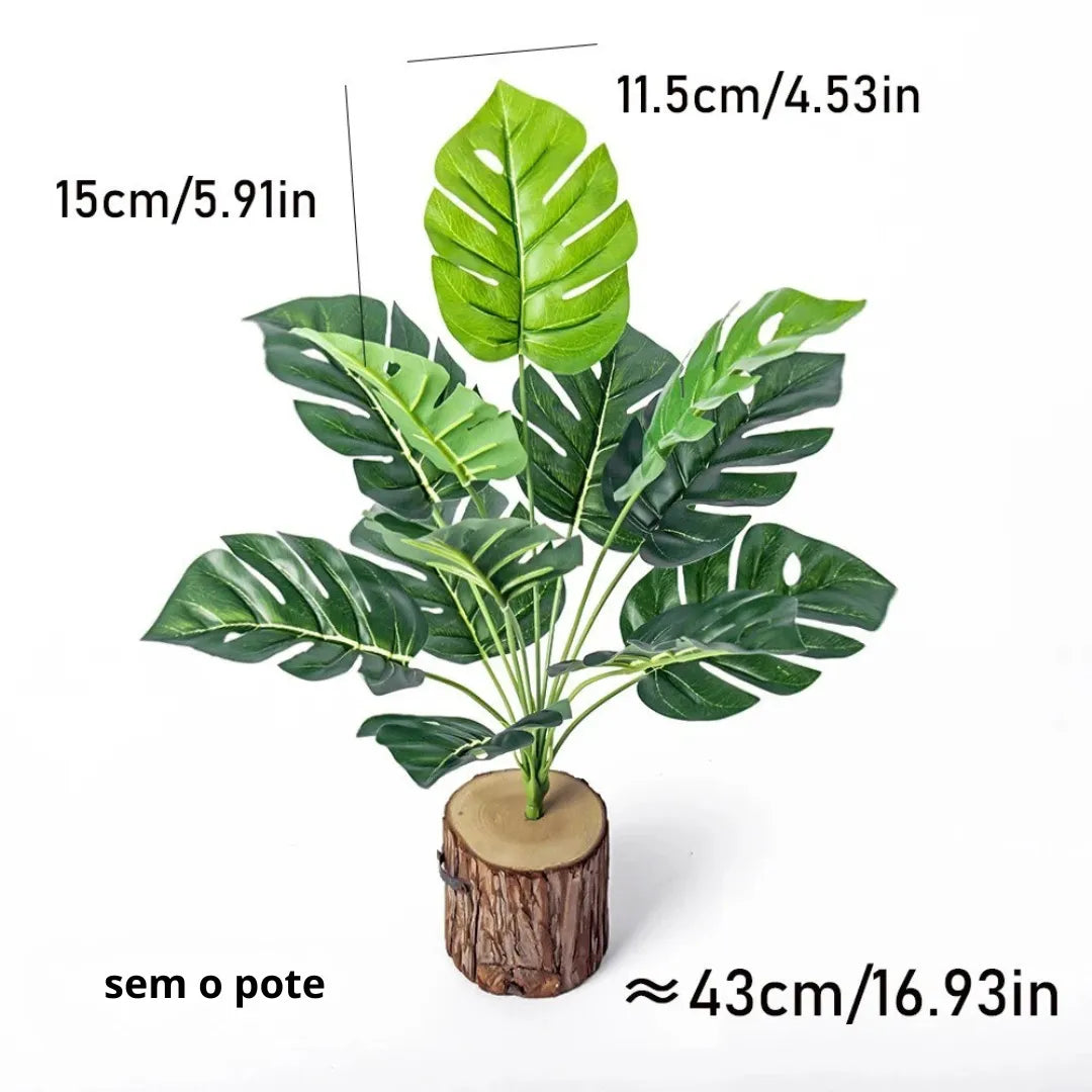 Planta Artificial Monstera com Folhas Tropicais - sem vaso