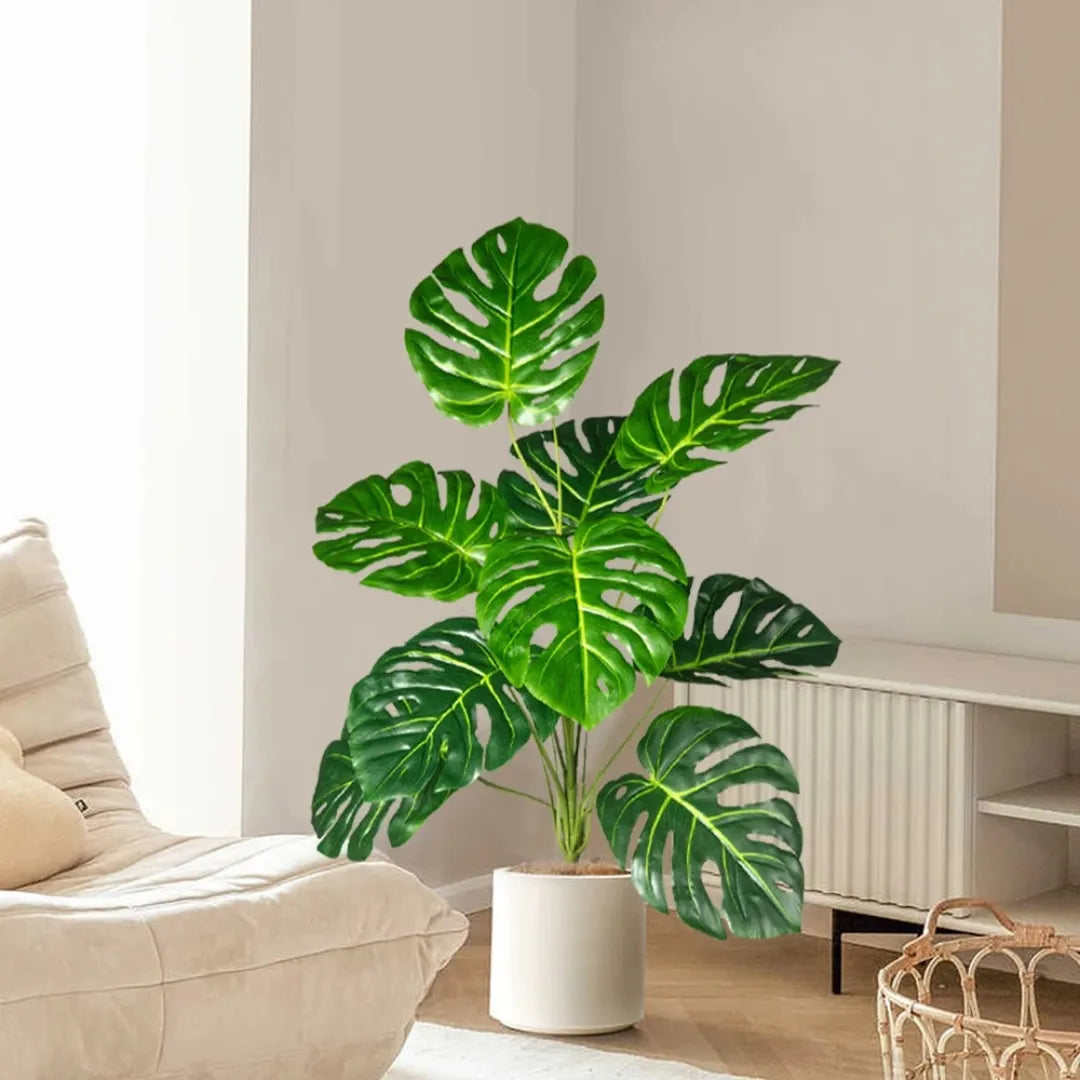 Planta Artificial Monstera Verde para Decoração - sem vaso