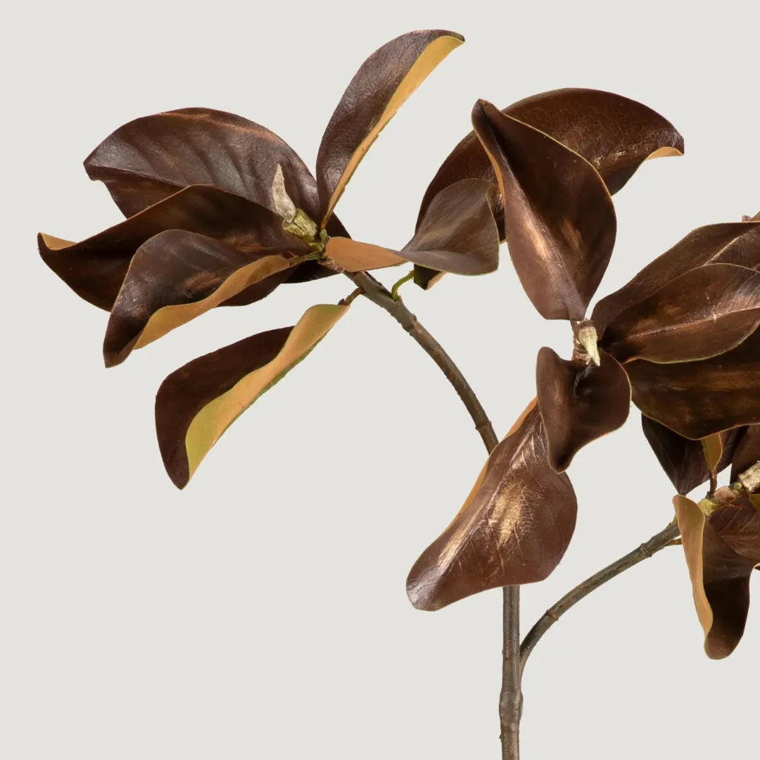 Planta Artificial Ramo de Folhas de Magnólia Envelhecida - sem vaso